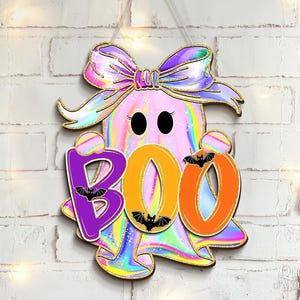 Ghost Door Hanger, Halloween Door Sign, Hey Boo Ghost Welcome Sign, Fall Front Door Decor, Wooden Door Hanger, Kids Fall Halloween Sign