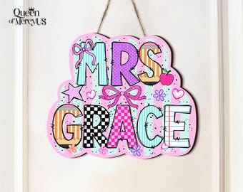 Personalized 3D Teacher Door Sign: Back to School Classroom Decor