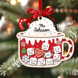 4D Shake Family Ornament With Pets, Custom Marshmallows Family Shaker Ornament, Family Ornament 2026, Family Keepsake, Family Christmas Gift image 11