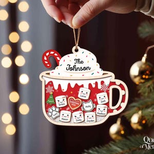 4D Shake Family Ornament With Pets, Custom Marshmallows Family Shaker Ornament, Family Ornament 2026, Family Keepsake, Family Christmas Gift image 5