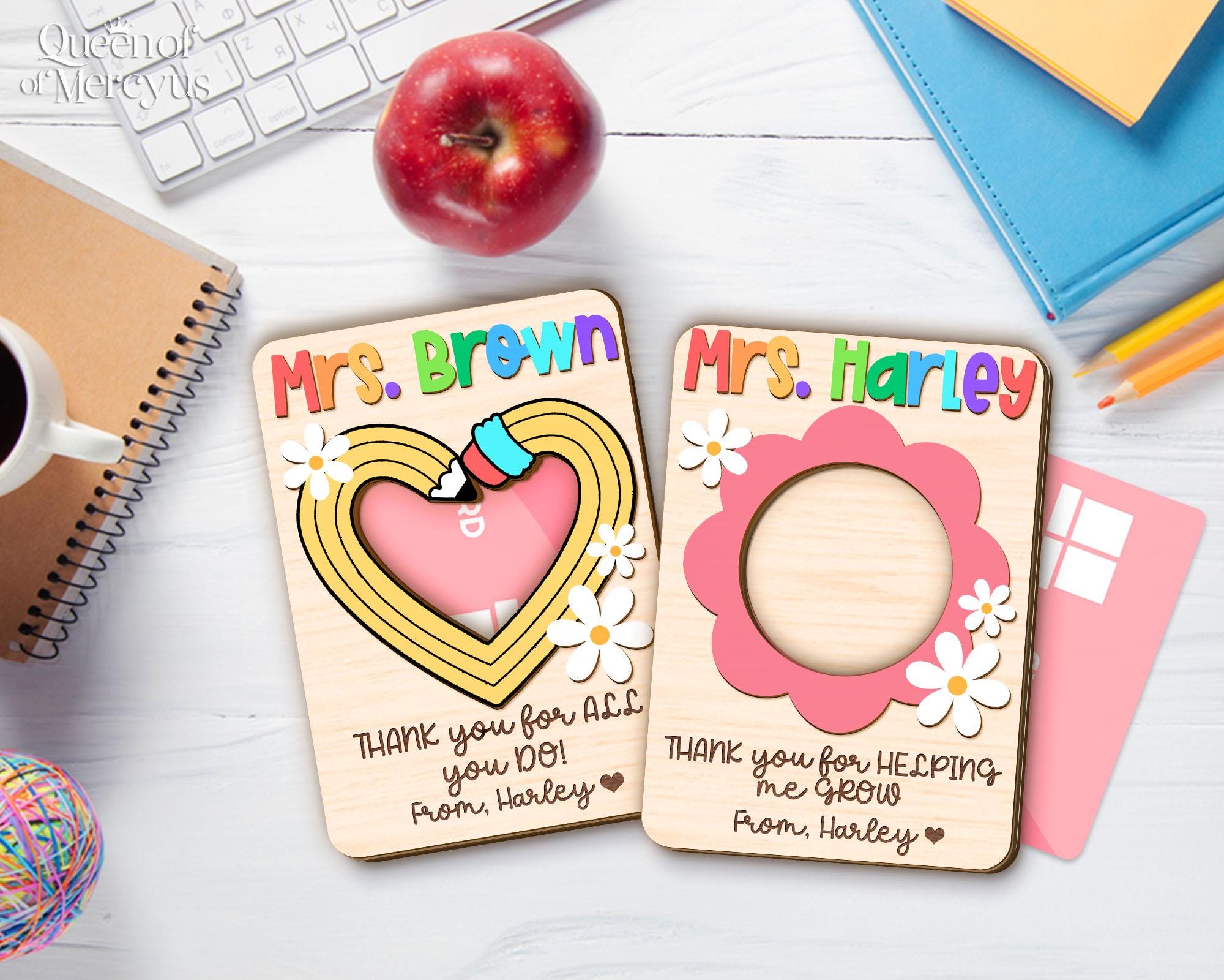 Personalized Teacher Gift Card Holder, End of Year Teacher Gifts ...
