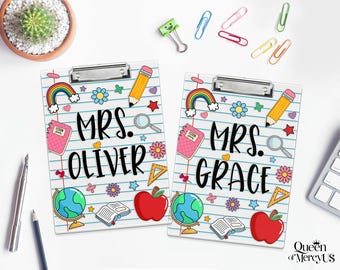 Personalized Teacher Clipboard, Thank You Teacher Gift, Teacher Appreciation, Custom Teacher Name Gift, Back To School, New Teacher Gift