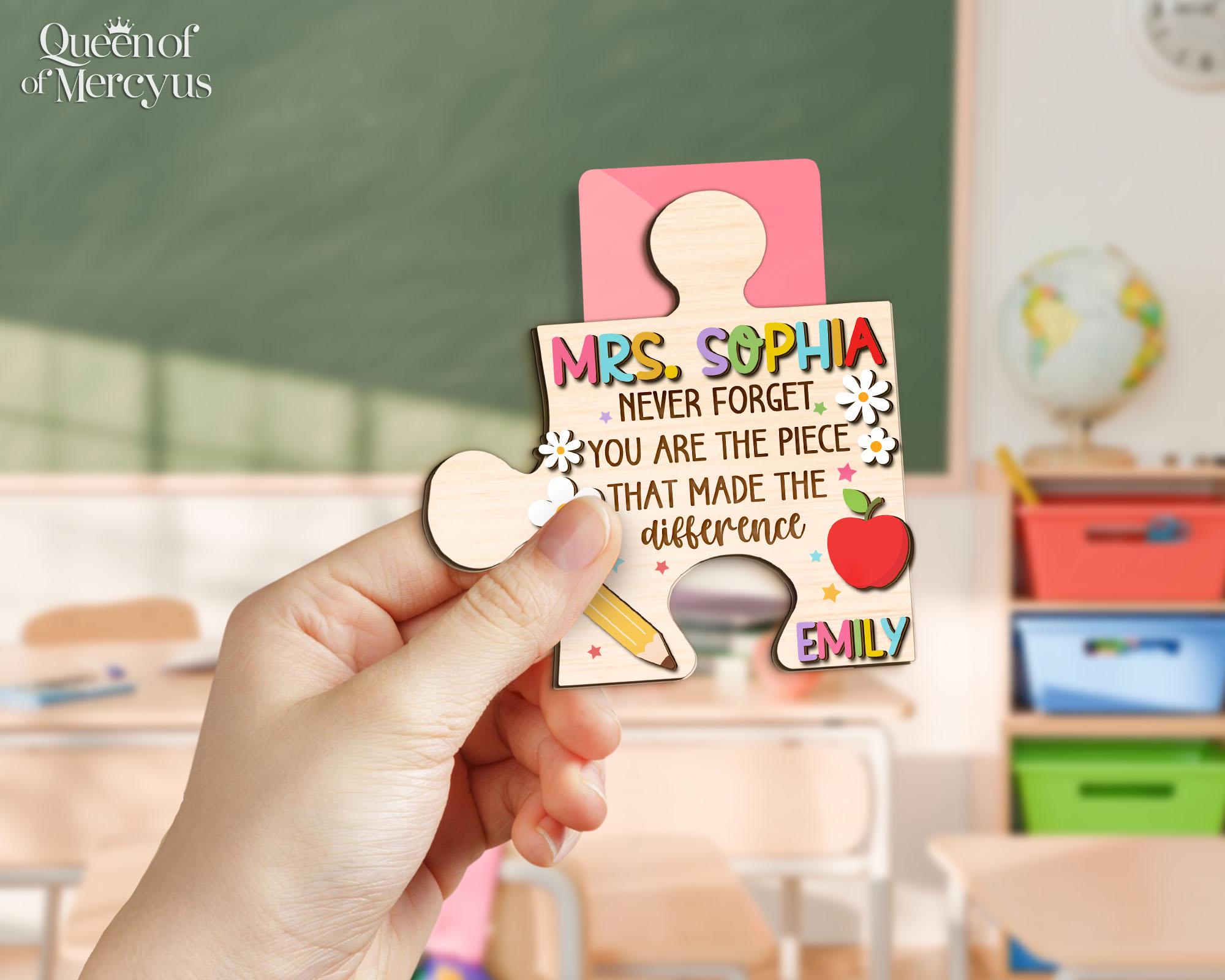 Personalized Teacher Wooden Gift Card Holder, End of Year Teacher Gifts ...
