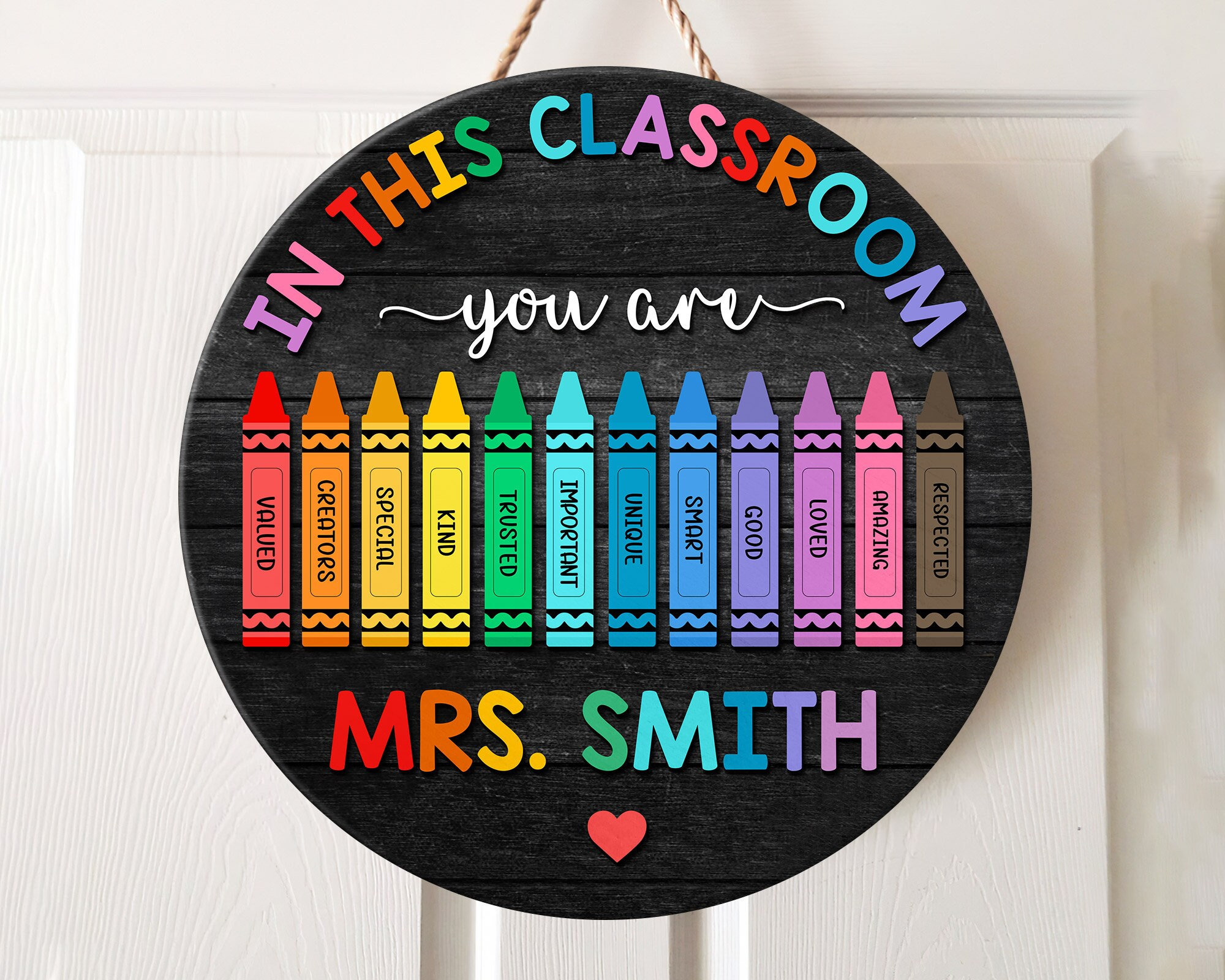 Personalized 3D Teacher Door Hanger, Teacher Gift, Special Education Sign, Classroom Welcome Sign, Teacher Crayons Sign, Back To School Sign