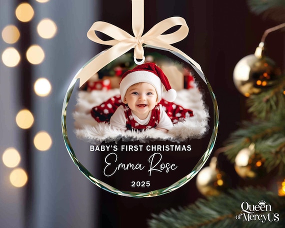 Personalized Baby Photo Ornament, Custom Baby’s First Christmas Keepsake, Newborn Ornament, Baby Face Picture Ornament, New Baby Xmas Gift