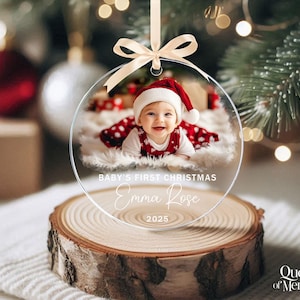 Personalized Baby Photo Ornament, Custom Baby’s First Christmas Keepsake, Newborn Ornament, Baby Face Picture Ornament, New Baby Xmas Gift image 8