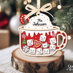 4D Shake Family Ornament With Pets, Custom Marshmallows Family Shaker Ornament, Family Ornament 2026, Family Keepsake, Family Christmas Gift image 4