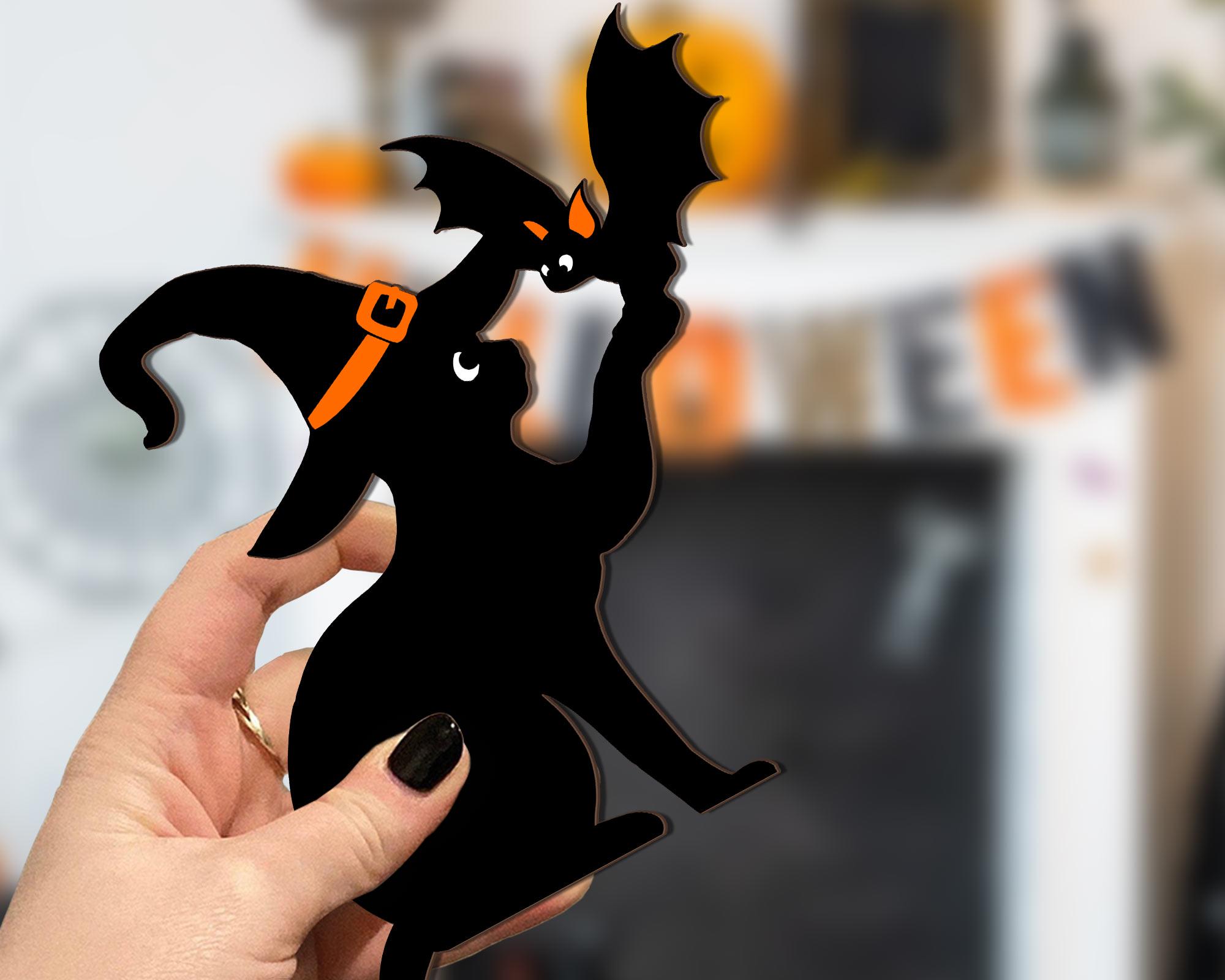 Black Cat Door Topper, Black Cat Door Corner Sign, Halloween Bat Door Topper, Black Cat Halloween Decor, Cat Lover Gift,Halloween Home Decor