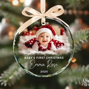 Personalized Baby Photo Ornament, Custom Baby’s First Christmas Keepsake, Newborn Ornament, Baby Face Picture Ornament, New Baby Xmas Gift image 3