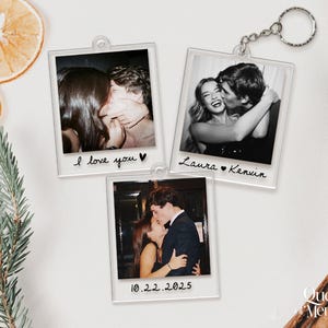 Custom Couple Polaroid Photo Keychain, Valentines Day Gift For Him Her, Personalized Photo Key Ring, Boyfriend Husband Gift image 12