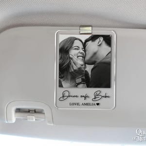 Personalized Couple Photo Car Visor Clip, Drife Safe Gift, Valentines Day Gift for Boyfriend Husband, Drive Safe I Love You Sun Visor image 11