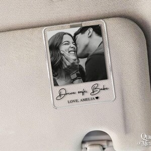 Personalized Couple Photo Car Visor Clip, Drife Safe Gift, Valentines Day Gift for Boyfriend Husband, Drive Safe I Love You Sun Visor image 13