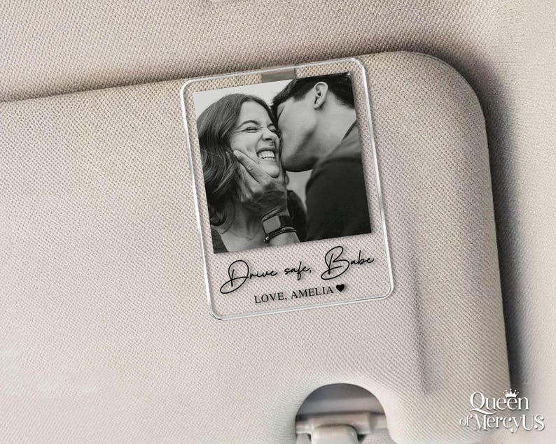 Personalized Couple Photo Car Visor Clip, Drife Safe Gift, Valentines Day Gift for Boyfriend Husband, Drive Safe I Love You Sun Visor image 13