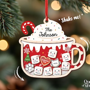 4D Shake Family Ornament With Pets, Custom Marshmallows Family Shaker Ornament, Family Ornament 2026, Family Keepsake, Family Christmas Gift image 10