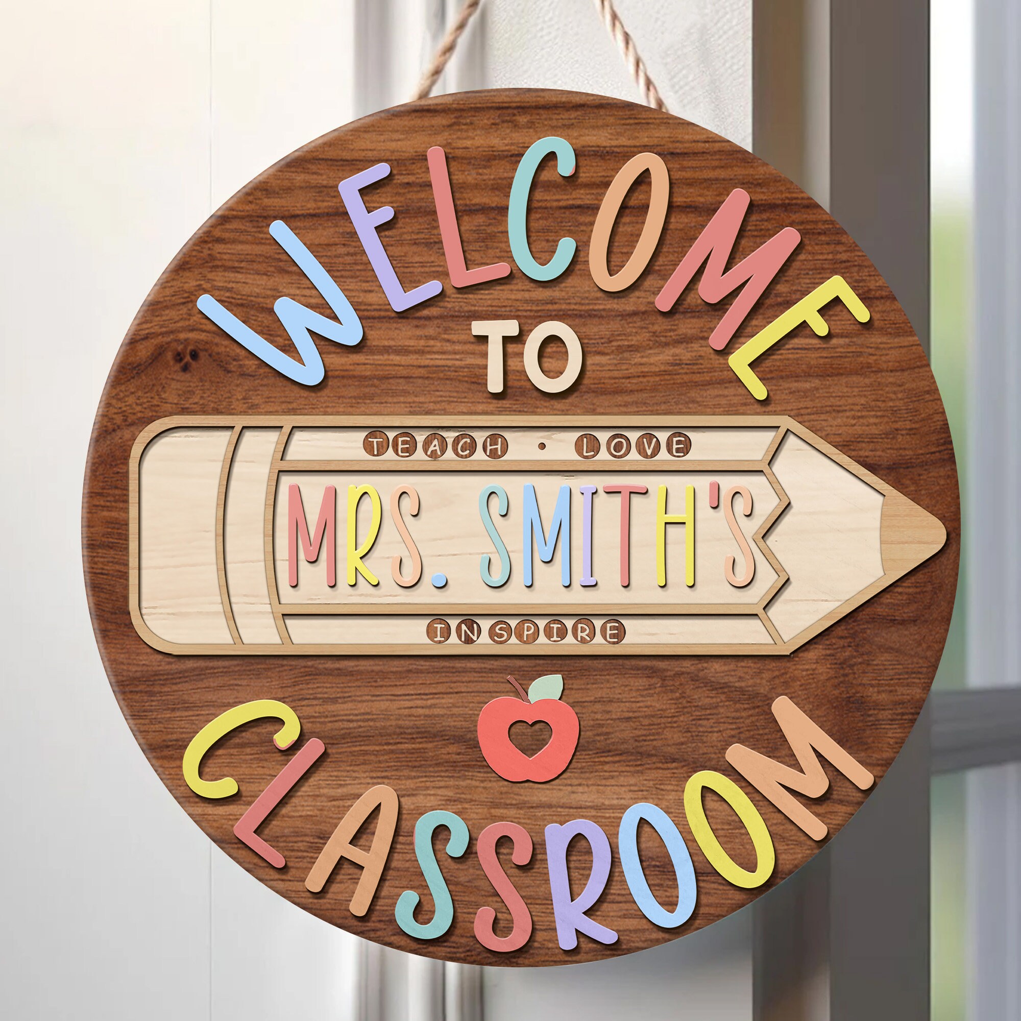 Personalized 3D Teacher Door Sign, Teacher Gifts, Teacher Name Sign ...