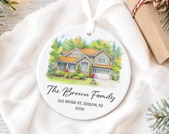 Custom Photo New Home Ornament 2026: Personalized Couple Housewarming Gift, New House Christmas Keepsake, Family Holiday Decor