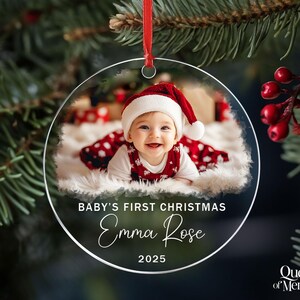 Personalized Baby Photo Ornament, Custom Baby’s First Christmas Keepsake, Newborn Ornament, Baby Face Picture Ornament, New Baby Xmas Gift image 7