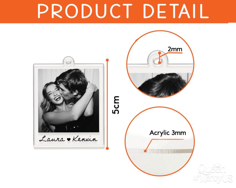 Custom Couple Polaroid Photo Keychain, Valentines Day Gift For Him Her, Personalized Photo Key Ring, Boyfriend Husband Gift image 10
