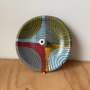 Quilt inspired  patterned incense burner ceramic handmade