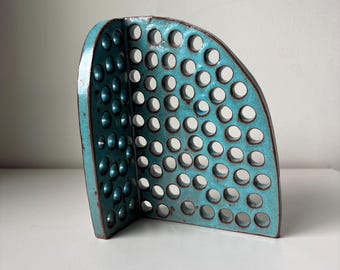 Sculpture géométrique en céramique bleu vif #2