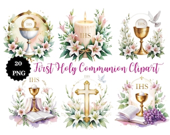 20 PNG First Communion | Holy Communion Clipart | Religious Graphics | Transparent Background