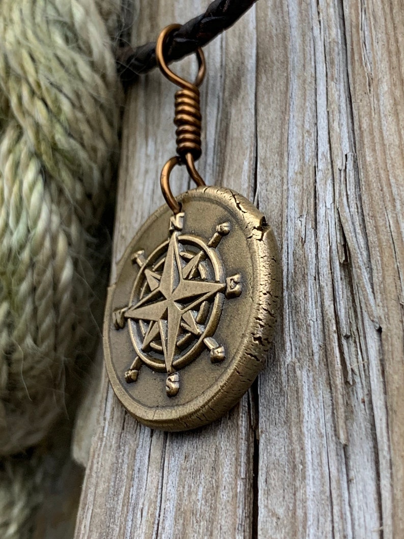 Compass Rose Bronze Pendant Sailing Gifts Nautical Jewelry Etsy