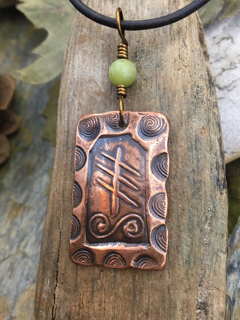 Reed Ogham Copper Pendant Celtic Tree Astrology Connemara Etsy