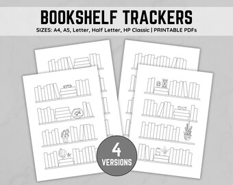 Reading Tracker Printable Bookshelf Reading Log Library Planner A4 A5 ...
