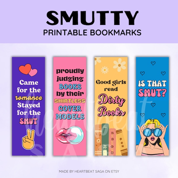 Printable Smut Bookmarks | Is That Smut | Spicy Reader | Funny Bookmarks | Bookmark Set | Book Gift | Printable Bookmarks | Instant Download