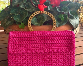 Pochette ad Uncinetto 100% Made in Italy Fuxia