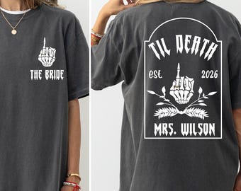 Custom Wedding Day SVG PNG, Til Death Png,  Mr & Mrs Honeymoon Matching Shirt Svg, Skeleton Bride Groom Gift,Anniversary Bride and Groom Png