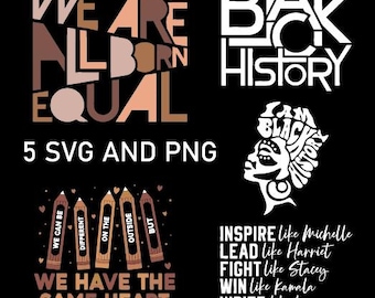 Black History Month Bundle 5 SVG, Black History PNG ,I Am Black History Svg, Black People, Black History Png
