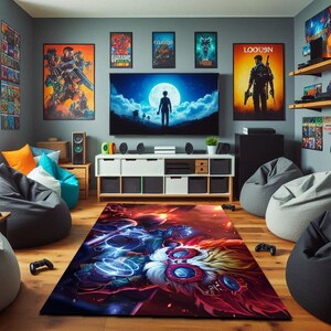 Heimerdinger Rug – League of Legends Gamer Decor – Tech Genius Carpet – LOL Fan Gift – Esports & Streamer Room Mat