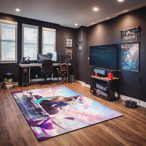 Yasuo Spirit Blossom Lol Fantastic Gamer Room Rug, League of Legends Game Character Yasuo Rug for Playroom, Gift for Gamer Room