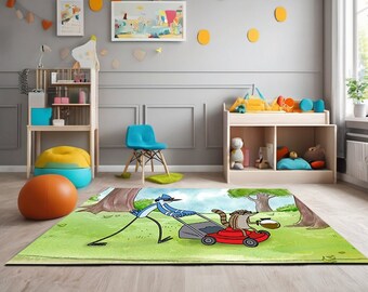 The Simpsons Cartoon Character Rug for Kids Room, the Simpsons Natural ...