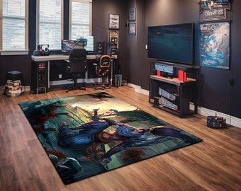 Fantastique tapis de chambre de gamer Yasuo Lol, personnage du jeu League of Legends, tapis Yasuo pour salle de jeux, cadeau pour salle de gamer, tapis déco moderne