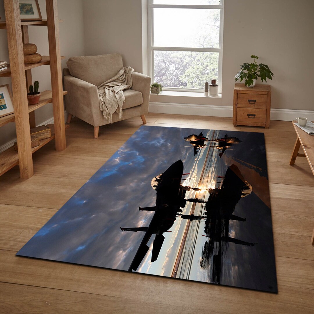 F-15 War Plane Cool Rug for Living or Bedroom, Gift for Pilot or ...