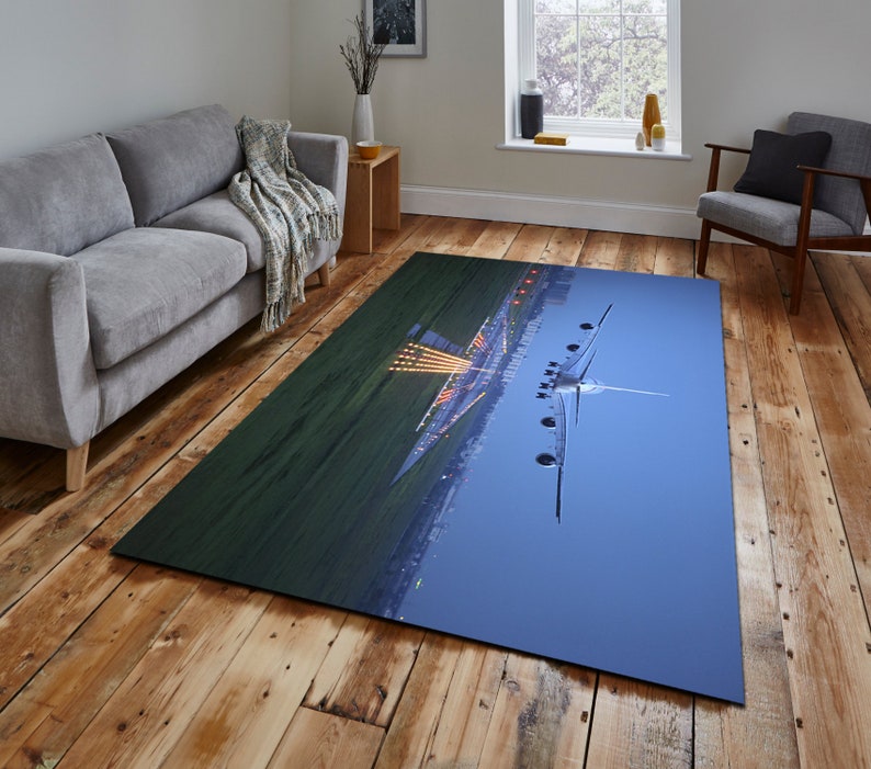 Plane Cool Aesthetic Rug for Living or Bedroom, Gift for Pilot or ...