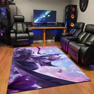 Yone Spirit Blossom Rug – League of Legends Gamer Decor – Elegant Samurai Carpet – LOL Fan Gift – Esports & Streamer Room Mat