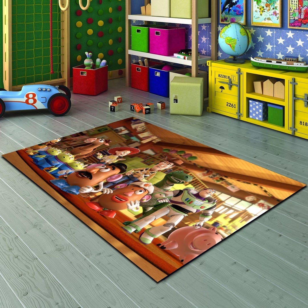 Toy Story Rug: Cartoon Character Kids Nursery Rug - Etsy Canada