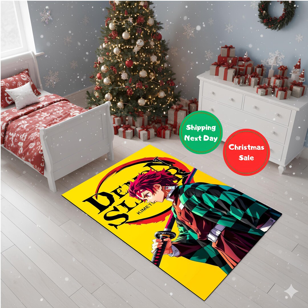 Tanjiro Rug Tanjiro Kamado Rug, Demon Slayer Yellow Carpet, Kimetsu No Yaiba Anime ...