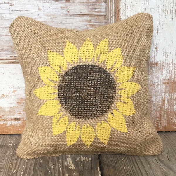 Sunflower Doorstop  -  Burlap Feed Sack Doorstop - Flower Door Stop - Sunflower Decor - Fall Sunflower Decorations