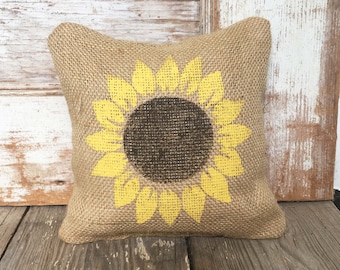 Sunflower Doorstop  -  Burlap Feed Sack Doorstop - Flower Door Stop - Sunflower Decor - Fall Sunflower Decorations