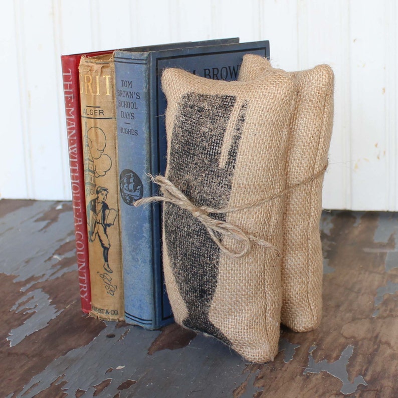 Cachalot Whale Petit Feed Sack Pillow Pair Unique paper weight, bookends, pin cushion Whale bookends nautical bookends Coastal image 5