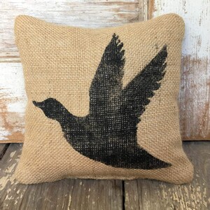 The Flying Duck - Burlap Doorstop - Door Stop - Waterfowl - Waterbird - Mallard Duck Decor Lodge Cabin - Duck Doorstop image 2