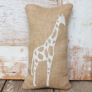 The Charming Giraffe  -   Burlap Doorstop -  Safari Decor - Zoo Animals - Animal Print - Giraffe Doorstop