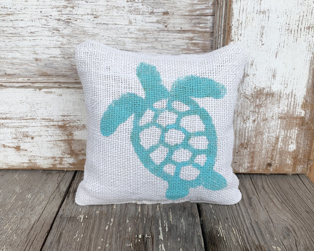 Sea Turtle Burlap Feed Sack Doorstop Nautical Door Stop Octopus Decor