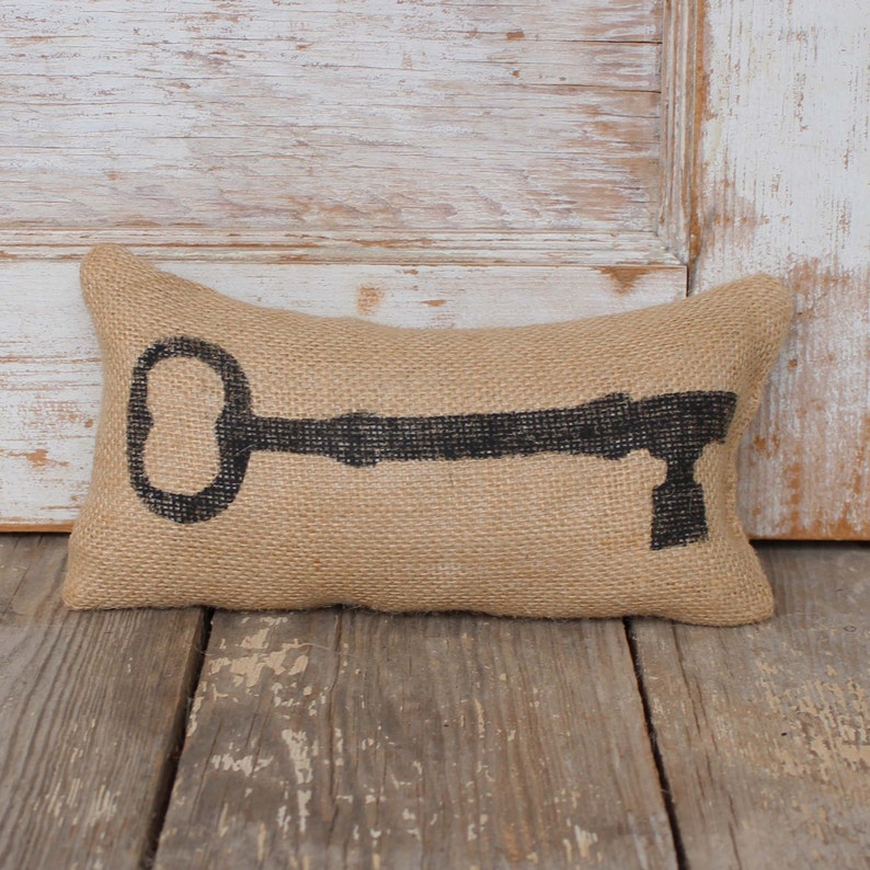 Skeleton Key Burlap Feed Sack Doorstop Door Stop image 1