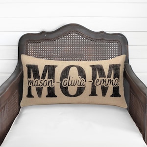 Personalized Mom Pillow with Children's names - Mom Gift Personalized - First Mother's Day - Personalized Gift for Mom image 1