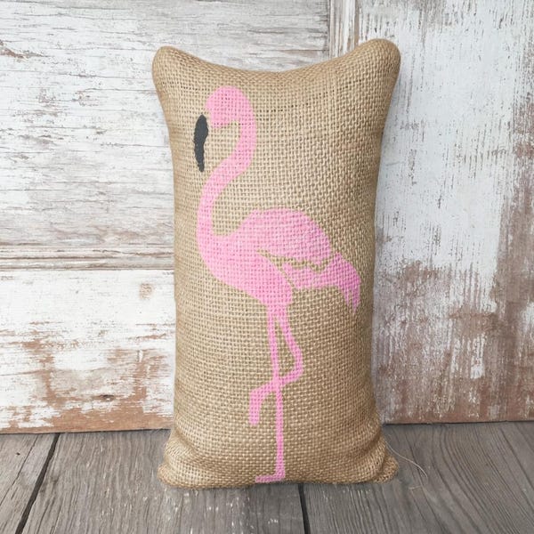 Flamingo Door Stop -   Burlap Doorstop - Pink Flamingo Decor